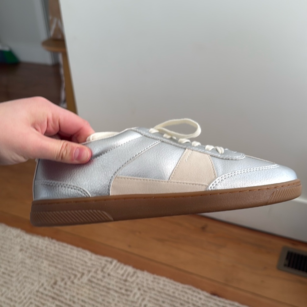Zara Silver Sneakers 39 NWOB